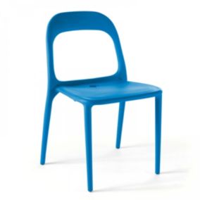 Chaise en plastique de jardin bleu  Oviala