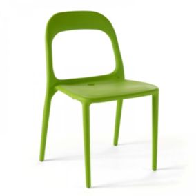 Chaise en plastique de jardin vert  Oviala