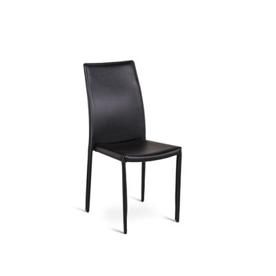 Chaise en simili cuir noir avec structure en métal recouvert 41x42xh.95 cm 4 pcs