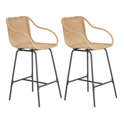 Chaise en style rotin et pieds en métal Homesight Moorea, 2 pièces