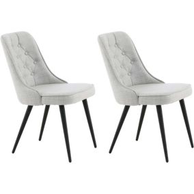 Chaise en tissu matelassé Velvet Deluxe (Lot de 2)