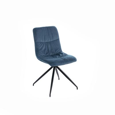 Chaise en tissu microfibre effet velours vert pétrole 43x38xh. 86,5 cm 2 pièces