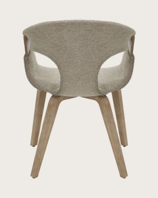 chaise en tissu Taupe et bois blanchi - Uniqka