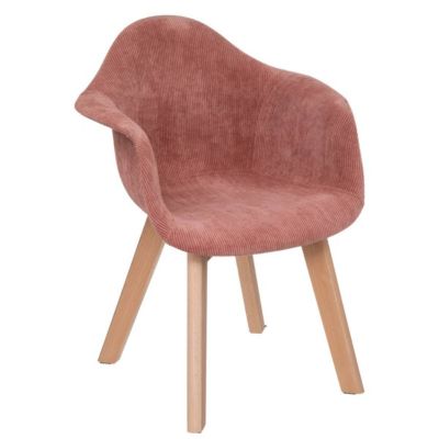 Chaise enfant à accoudoirs"Lena" - rose - velours côtelé - Atmosphera