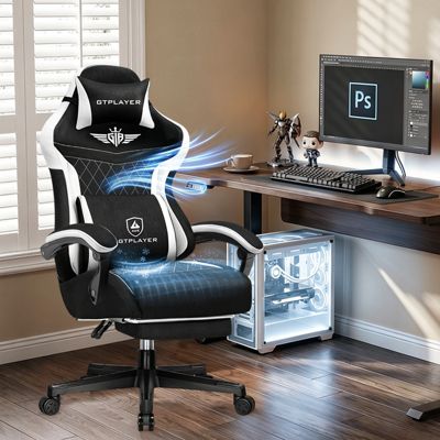 Chaise Gaming ergonomique Respirante et rafraîchissante avec soutien lombaire, dossier élargi, capacité de charge jusqu'à 150 kg