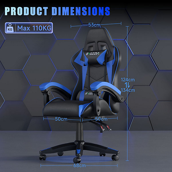 BASETBL Chaise Gaming, Fauteuil Gamer, Siège Gaming Ergonomique, avec Support Lombaire, Appui-Tête, Mécanisme Basculent 360° Pivotant, Chaise Gamer en Cuir PU, Charge Max 150 kg, Rouge et Noir BASETBL Chaise Gaming, Fauteuil Gamer, Siège Gaming Ergonomique, avec Support Lombaire, Appui-Tête, Mécanisme Basculent 360° Pivotant, Chaise Gamer en Cuir PU, Charge Max 150 kg, Rouge et Noir