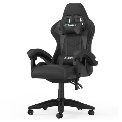 Chaise Gaming, Fauteuil Gamer avec Lombaire&Appui-Tête Appui, Hauteur Réglable, Siège en Cuir,Chaise de Jeu,Rattantree