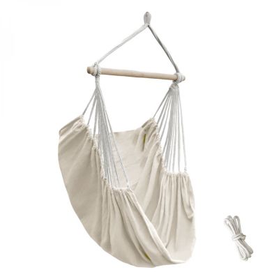 Chaise hamac suspendue avec système d'attache - Beige - Linxor