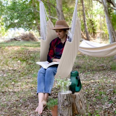 Chaise hamac suspendue avec système d'attache - Beige - Linxor
