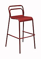 Chaise haute de jardin en aluminium Proloisirs Eos rouge