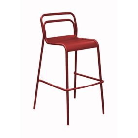 Chaise haute de jardin en aluminium Proloisirs Eos rouge