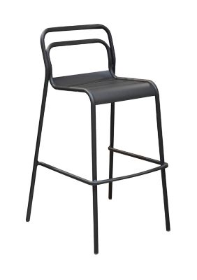 Chaise haute de jardin Proloisirs Eos en aluminium - Coloris graphite - Hauteur 104 cm