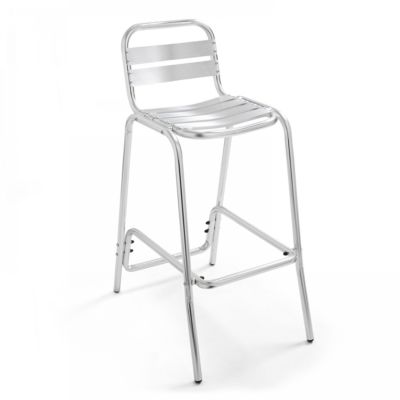 Chaise haute en aluminium gris  Oviala