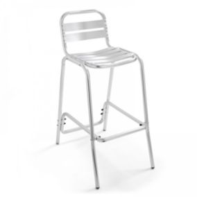 Chaise haute en aluminium gris  Oviala
