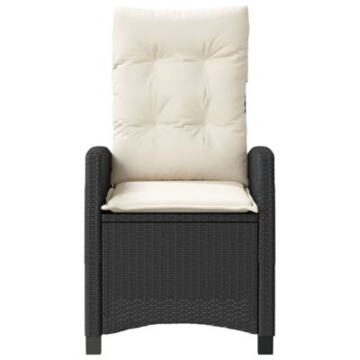 Chaise inclinable de jardin avec coussins noir résine tressée vidaXL
