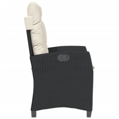 Chaise inclinable de jardin avec coussins noir résine tressée vidaXL