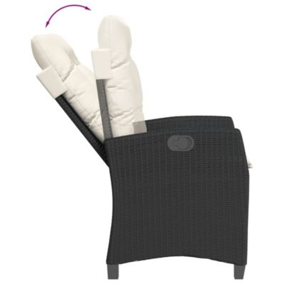 Chaise inclinable de jardin avec coussins noir résine tressée vidaXL