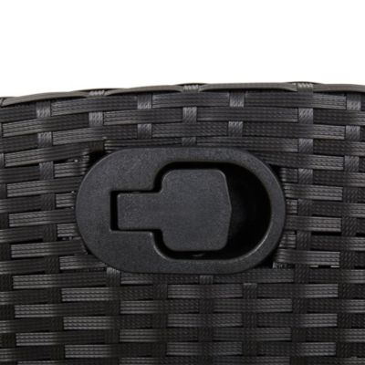 Chaise inclinable de jardin avec coussins noir résine tressée vidaXL