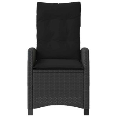 Coussin Inclinable Réglable Pour Fauteuil De Jardin - Tissu Teslin, Noir, 35x15x6 Cm