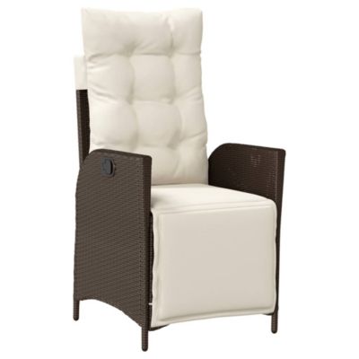 Chaise inclinable de jardin repose-pied marron résine tressée vidaXL