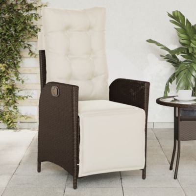 Chaise inclinable de jardin repose-pied marron résine tressée vidaXL