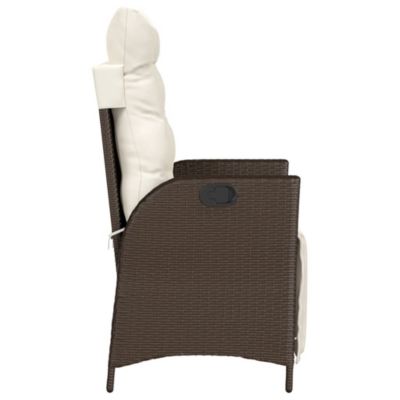 Chaise inclinable de jardin repose-pied marron résine tressée vidaXL