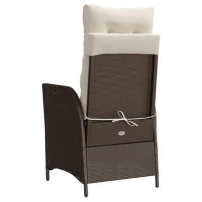 Chaise inclinable de jardin repose-pied marron résine tressée vidaXL