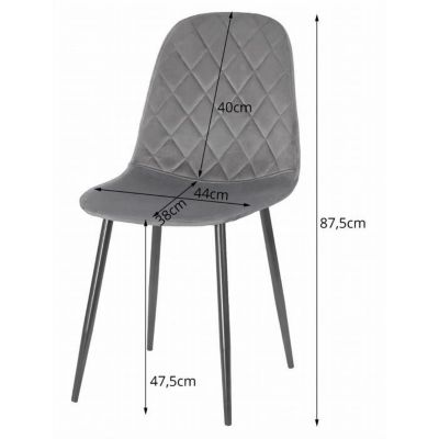 Chaise Komodee PIENZA - 4 Pieces - VERT FONCÉ - Tapisser en velours 51 x 45 x 88 cm