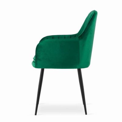 Chaise Komodee PRAIANO - 4 Pieces - VERT - Tapisser en velours 57 x 58 x 87 cm