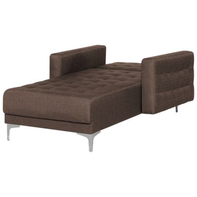 Chaise Longue En Tissu Marron Foncé Aberdeen à Prix