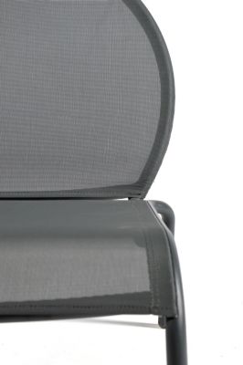 Chaise longue aluminium et textilène Pop gris Arcane