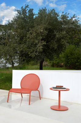 Chaise longue aluminium et textilène Pop terracotta Arcane
