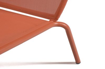 Chaise longue aluminium et textilène Pop terracotta Arcane