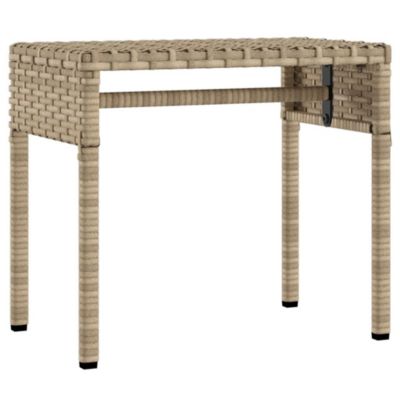 Chaise longue avec auvent et table beige résine tressée vidaXL