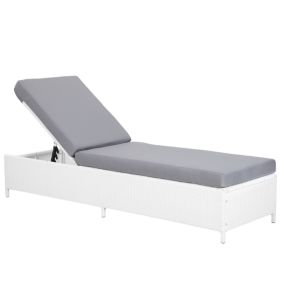 Chaise longue avec coussin Blanc TURIN