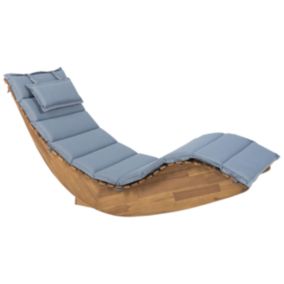 Chaise longue avec coussin Bois Bleu BRESCIA