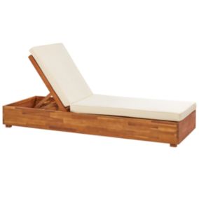 Chaise longue avec coussin Bois Bois clair FANANO