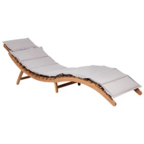 Chaise longue avec coussin Bois Gris LUINO