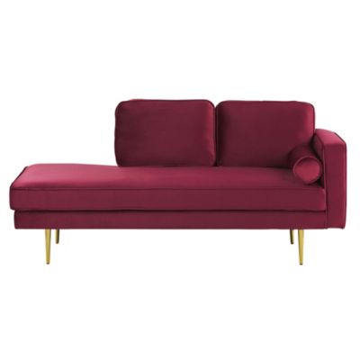 Chaise longue BELIANI L. 171 cm rouge en fer H. 63 cm