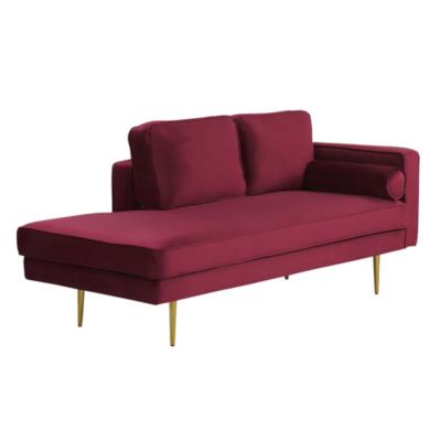 Chaise longue BELIANI L. 171 cm rouge en fer H. 63 cm