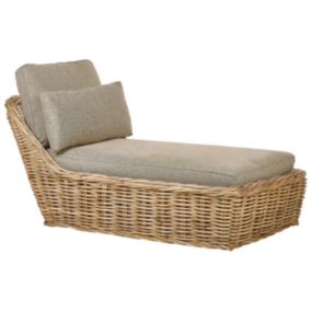 Chaise longue boho en rotin naturel BELSITO