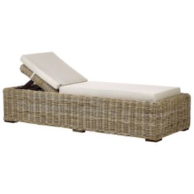 Chaise longue boho en rotin naturel PALESE