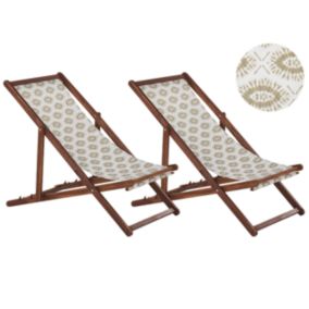 Chaise longue Bois Bois foncé ANZIO