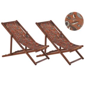 Chaise longue Bois Marron foncé ANZIO