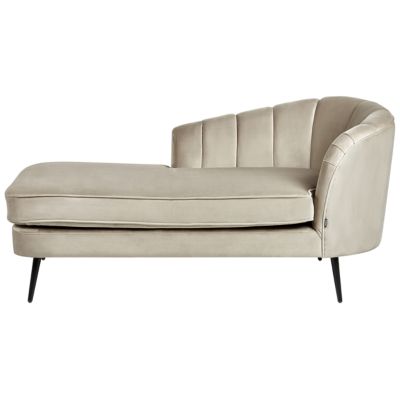 Chaise longue côté droit ALLIER Velours Beige