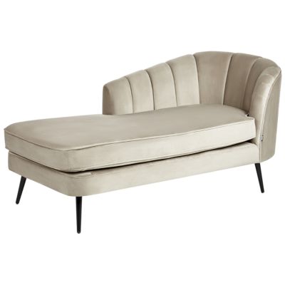 Chaise longue côté droit ALLIER Velours Beige