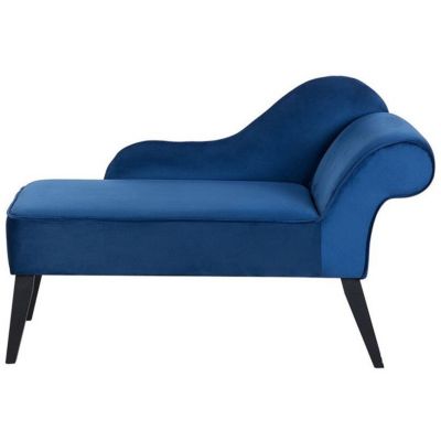 Chaise longue côté droit BIARRITZ Velours Bleu marine