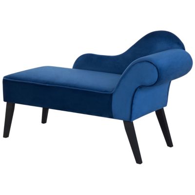Chaise longue côté droit BIARRITZ Velours Bleu marine