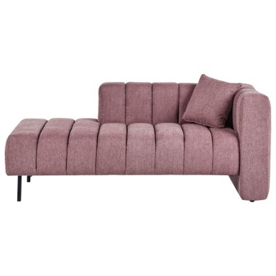 Chaise longue côté droit LANNILS Tissu Rose