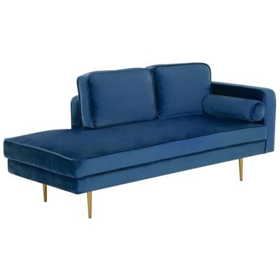 Chaise longue côté droit MIRAMAS Velours Bleu marine